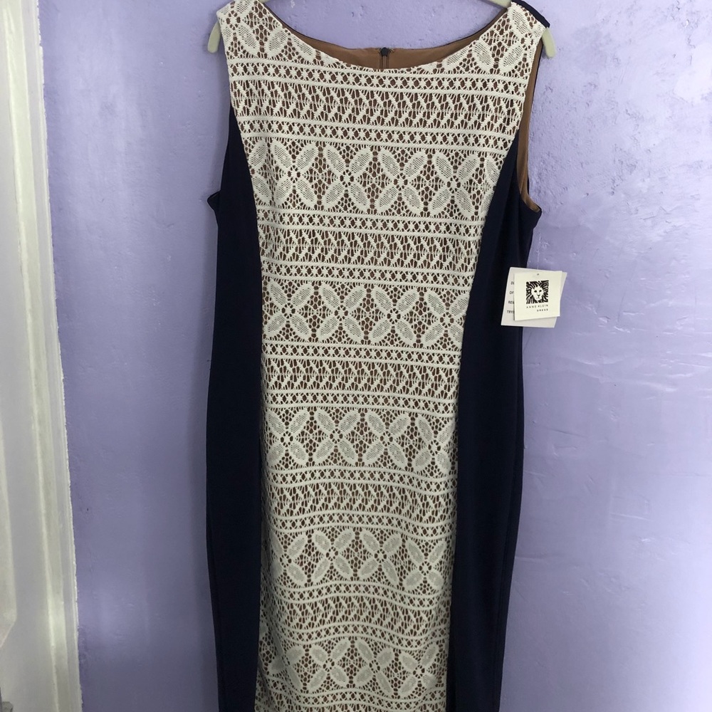 Anne Klein Navy & White Dress - Size 14, NWT